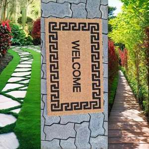 Tapis de porte extérieur moderne personnalisé Jucor, antidérapant, avec support en nylon et PVC, logo personnalisé, design de bienvenue, épaisseur moyenne, lavable en machine - Product Image 2