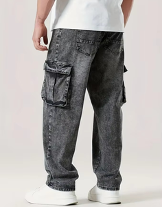 Pantalones Vaqueros Cargo Cómodos de Alta Calidad para Hombre, Pantalones de Mezclilla Casuales Holgados con Múltiples Bolsillos - Product Image 3