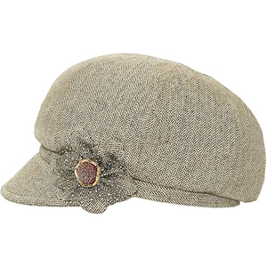 Casquette Newsboy en Laine Style Anglais avec Broderie Florale pour Femme Adulte, Hiver Décontracté, Respirante, avec Ruban et Cordon, 56-58CM - Product Image 1