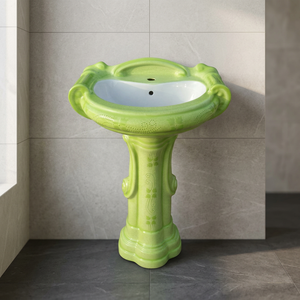 Luxury Floor Standing Granite Public Round Hand Wash Basin Sink with Pedestal Hotel Bathroom Lavabo - Product Image 5