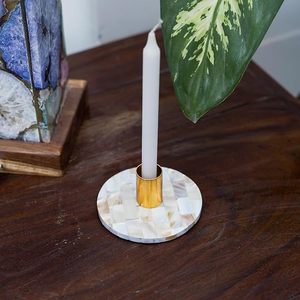 Genuine Mother of Pearl Shell Inlay <b>Tealight</b> Candle <b>Holder</b> Natural Capiz Shell Handmade Eco-Friendly Christmas Home Decor - Product Image 1