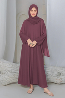 Abaya décontractée musulmane pour femmes, nouvelle mode, logo personnalisé, longue, légère, respirante, avec ceinture.