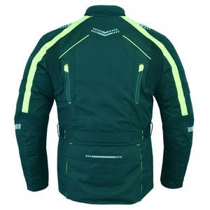 Men's Reflective Motocross Jacket Full Sleeve Windproof All Seasons Protective Riding Gear Black Neon-Green Color Block-Design - Product Image 3
