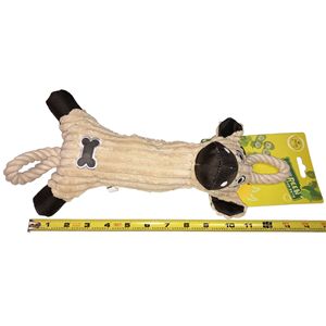 Giocattolo per animali domestici di mucca di peluche di iuta e corda per masticare e giocare - Product Image 2