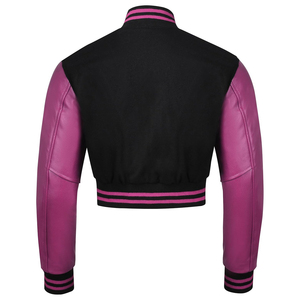 Chaquetas Varsity de Estilo Vintage para Mujer con Logotipo Personalizado al por Mayor, Chaquetas Impermeables de Gamuza de Vaca Bordadas a la Moda - Product Image 6