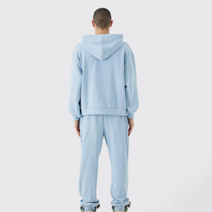 Conjunto Deportivo Azul Claro con Capucha para Hombre, Sudadera Informal y Pantalones Deportivos, Ropa Deportiva de Invierno, Transpirable y de Alto Rendimiento - Product Image 3