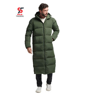 Solid International Reversible 70% <b>Down</b> Hooded Premium Heavy Winter Wear Long Puffer <b>Jacket</b> - Product Image 1
