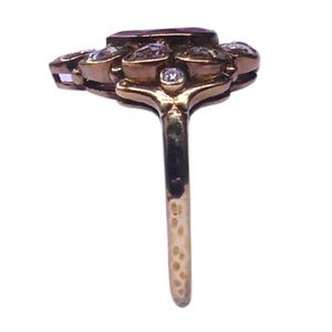 Gemvanity R988 14K Gold Plated Luxury Tibetan Buddhist Gemstone Ring Channel Setting Brilliant Cut Pink Engagement Wedding - Product Image 4