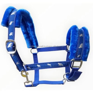 Harnais complet pour cheval en nylon rembourré en polaire douce imitation vison, personnalisable en gros, durable, confortable, disponible en plusieurs couleurs vives avec ruban superposé - Product Image 6