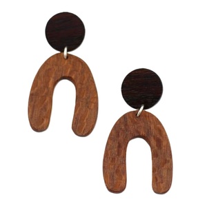 Boucles d'oreilles créoles en résine et bois en forme de goutte d'eau, noires, en bois naturel, style bohème, élégantes, tendance, bijoux unisexes pour femme - Product Image 3