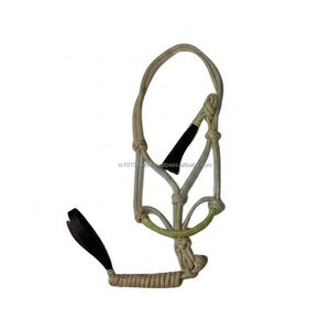 GSA SBZ/RH/002 Customised PP/Nylon <b>Rope</b> Halter <b>Lead</b> <b>Rope</b> Handcrafted Rawhide Braiding Real Horse Hair-Comfortable for Riding - Product Image 1