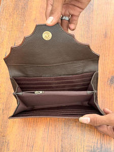 กระเป๋าคลัทช์หนังวัวสำหรับผู้หญิง, กระเป๋าใส่โทรศัพท์กระเป๋าตังค์ขนสัตว์หนังวัวมีสไตล์มาใหม่ - Product Image 6