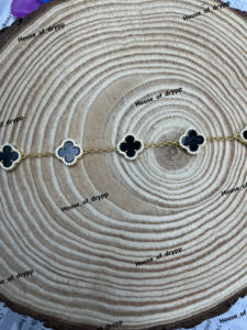 Black <b>Clover</b> <b>Bracelet</b> Silver Moissanite Diamond Accent Chain <b>Bracelet</b> Elegant Luxury Fashion Jewelry For Women - Product Image 3