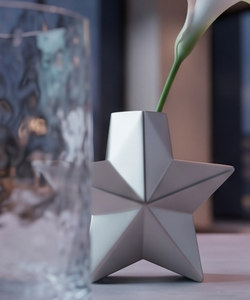 Décoration de Noël en aluminium moulé de luxe, étoile argentée à facettes, ornement de table moderne, décoration intérieure de fête, artisanat - Product Image 4