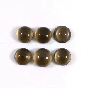 Cabochon rond à dos plat en quartz fumé naturel de 10 mm, pierre précieuse en vrac très demandée, quartz brun, pierre de naissance pour la fabrication de bijoux, vente en gros - Product Image 3