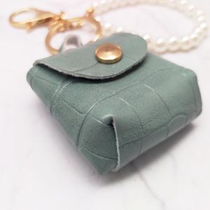 Mini sac à pendentif, porte-clés en perles, en alliage de zinc et plastique PU, pour clés de voiture, pièces de monnaie, rouge à lèvres et écouteurs, pour un usage quotidien, filles, femmes - Product Image 2