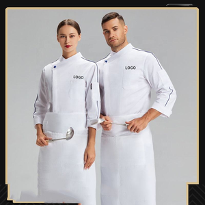 ชุดเชฟสีสันสดใส ออกแบบตามสั่ง OEM สำหรับร้านอาหารสมัยใหม่ เสื้อเชฟแขนยาวพร้อมผ้ากันเปื้อนคาดเอว - Product Image 3
