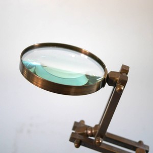 Brass Adjustable Magnifying Glass Four Joints <b>Folding</b> Magnifier <b>Desk</b> Reading Lens Vintage Antique Office Decor - Product Image 3