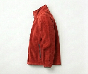 Chaqueta de Forro Polar Roja para Hombre, Cierre Completo, Cuello Alto, Informal, Transpirable, de Poliéster Tejido, para Otoño, Corte Regular - Product Image 5