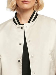 Chaqueta de satén con bordado de satén en blanco universitario al por mayor personalizada para hombre Varsity Baseball Bomber - Product Image 5