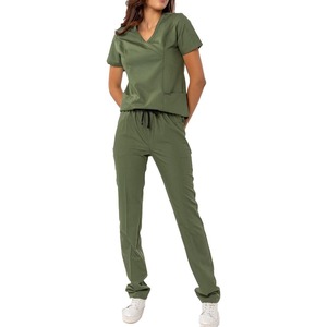 Ensembles de blouses médicales en polyester tricoté sans couture à détection d'aiguilles pour femmes, uniformes d'hôpital personnalisés avec logo, survêtements de gros - Product Image 4