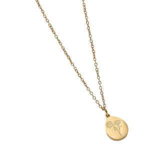 Collar con colgante de rosa para mujer en estilo sencillo, hecho de acero de titanio con baño de oro real de 18 quilates. - Product Image 5