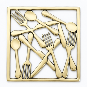 Fork Knife Spoon Trivet | Decorative Cutlery Hot Pot Stand Heat Resistant <b>Table</b> <b>Protector</b> for Kitchen Dining Decor Everyday Uses - Product Image 1