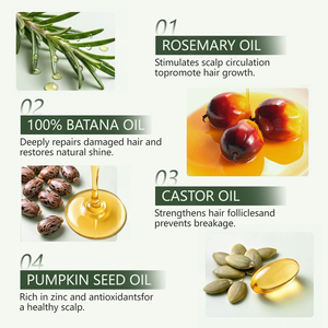Olio Essenziale di Batana Puro a Prezzo di Fabbrica, Formula Naturale Anticaduta con Ingredienti Erboristici, Rosmarino e Cocco per la Crescita dei Capelli - Product Image 4