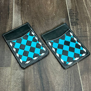 New Style Hand Tooled Checkered Leather Pocket <b>Card</b> <b>Holder</b> <b>Wallet</b> Business <b>Card</b> Sleeve for Men & Women Creative Gift <b>Card</b> <b>Holder</b> - Product Image 5