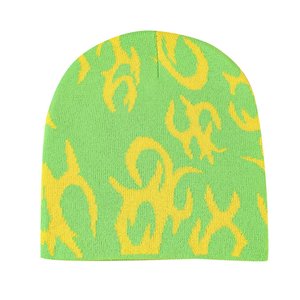 Bonnet d'hiver tendance en jacquard tricoté, unisexe, doux, de haute qualité, chaud, pour l'extérieur, avec broderie de personnage courante, style décontracté urbain - Product Image 4