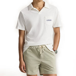 Chemise Homme en Coton et Lin, Coupe Standard, Broderie Logo Personnalisé, Séchage Rapide, Légère et Respirante, Manches Courtes, Sans Minimum de Commande - Product Image 1