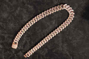 Luxury Rose Gold Cuban Link Moissanite Diamond <b>Chain</b> <b>Iced</b> <b>Out</b> Hip Hop Necklace VVS Premium Statement Jewelry Unisex Design - Product Image 2
