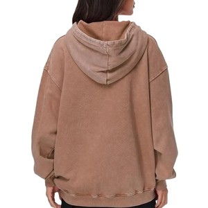 Sudadera Larga de Invierno para Mujer, Diseño Exclusivo, Nueva Colección, Lavado Ácido, Transpirable, Servicio OEM, Ropa Urbana, 100% Algodón, Personalizable - Product Image 2
