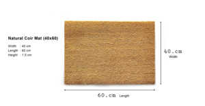 Tapis de porte écologique en fibre de coco tuftée, antidérapant, avec envers en caoutchouc, couleur unie, pour la maison et l'hôtellerie - Product Image 2