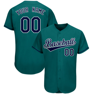 Camiseta de Béisbol Personalizada para Hombre, Manga Corta, con Botones, Uniforme Verde de Equipo - Product Image 1