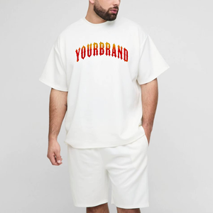 High Quality Men T Shirt and Shorts <b>Set</b> Quick Dry Gym Fitness Sportswear Outfit OEM Manufacturer - Product Image 1