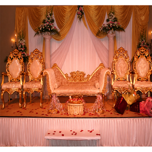 Conjunto de muebles de oro real para boda asiática, conjunto de mobiliario de oro real para boda india - Product Image 1