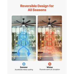 Ventilatore da Soffitto LED Moderno da 72 Pollici, 6 Velocità, Telecomando, Dimmerabile, 3 Temperature di Colore, Motore DC Reversibile, Basso Profilo - Product Image 4