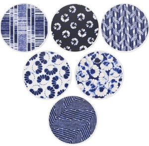 The Handmade Collection Resin Round <b>Coaster</b> Set Blue Mediterranean Design Non Slip Eco-Friendly Handmade 10cm Diameter 5mm Thick - Product Image 3