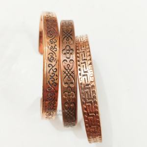 Handmade Rustic Copper Stackable Jewelry Stylish Vintage & Minimalist Design Set of 3 Fashion Cuff <b>Bracelets</b> for Women & <b>Men</b> - Product Image 4