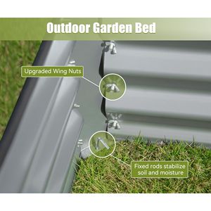 Jardinera Grande de Metal Galvanizado de 6x3x1.5 pies, Caja de Cultivo Elevada para Exteriores, Suministros de Jardinería para Cultivar Verduras y Frutas - Product Image 5