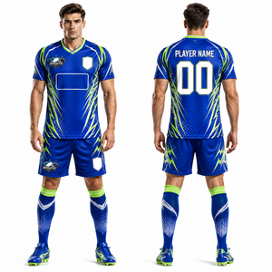 Conjunto de Uniforme de Fútbol Moderno al por Mayor, Poliéster Jacquard Premium, Absorbe la Humedad, Ligero, Flexible, Cómodo para la Competencia - Product Image 1