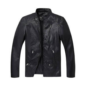 Chaqueta de cuero para hombre, estilo urbano, corte ajustado, impermeable, piel de oveja, a la moda, en oferta. - Product Image 1
