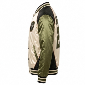 Chaqueta Bomber Satinada de Marca Privada con Personalización para Etiquetas de Moda, Equipos Deportivos, Escuelas y Marcas Minoristas - Product Image 3