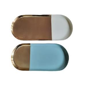 Plateau de service rectangulaire en acier inoxydable fait main, accessoires de cuisine de luxe, plateau décoratif en métal pour la nourriture, plateaux de service pour mariage - Product Image 4