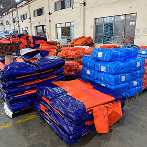 Bâches en PE robustes, couleurs bleu/orange, haute durabilité, grande capacité, options de taille et de couleur personnalisées - Product Image 1