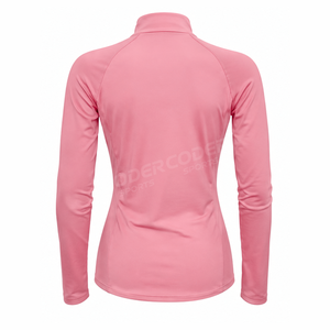 Camiseta de Manga Larga para Mujer, Diseño Ecuestre con Estampado de Caballo, Cierre de Cremallera, Tejido Transpirable de Poliéster, Ropa de Montar de Secado Rápido - Product Image 2