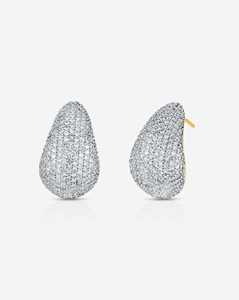 Diamond Cloud Earrings Pave Set Friction back Dainty Minimalist Everyday Wear Tiny Wedding Statement <b>Studs</b> 14K 18K Solid Gold - Product Image 4