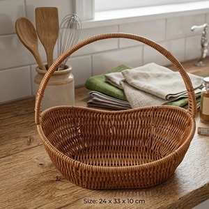 Handwoven Rattan Fruit <b>Basket</b> Ideal For Fruit Storage Breakfast Serving Dining <b>Table</b> And Gift Hamper Use Wholesale From India - Product Image 4