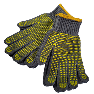 ถุงมือทำงานถักสีเทาอเนกประสงค์กันลื่นพร้อมจุดสีเหลืองเพื่อการยึดเกาะที่เหนือกว่าในงานเรือนกระจกและงานสถานรับเลี้ยงเด็ก - Product Image 6